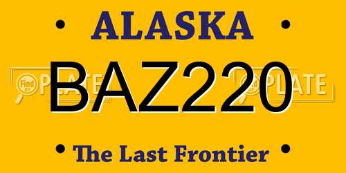 BAZ220 Alaska License Plate