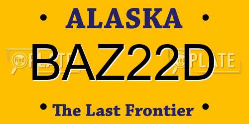 BAZ22D Alaska License Plate
