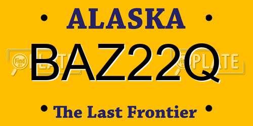 BAZ22Q Alaska License Plate