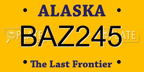 BAZ245 Alaska License Plate
