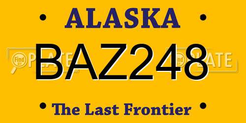 BAZ248 Alaska License Plate