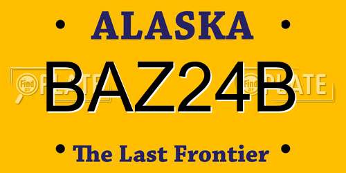BAZ24B Alaska License Plate