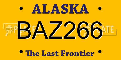 BAZ266 Alaska License Plate
