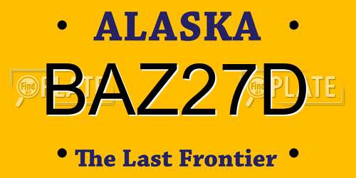 BAZ27D Alaska License Plate