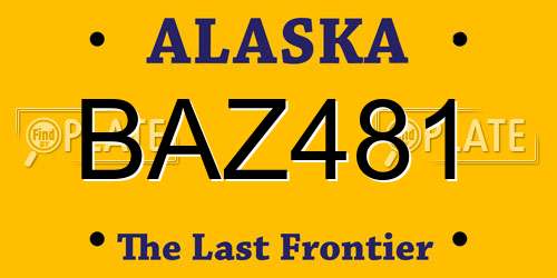 BAZ481 Alaska License Plate