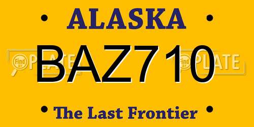 BAZ710 Alaska License Plate
