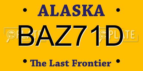 BAZ71D Alaska License Plate