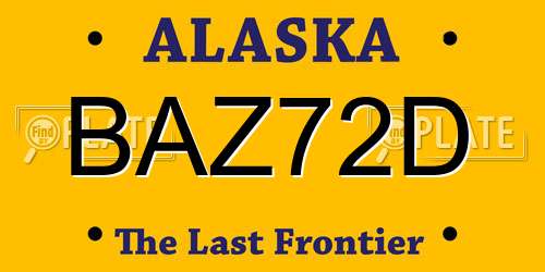 BAZ72D Alaska License Plate