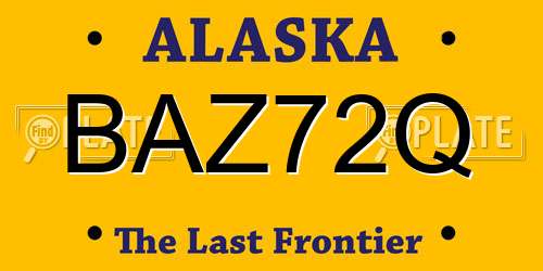 BAZ72Q Alaska License Plate
