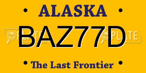 BAZ77D Alaska License Plate