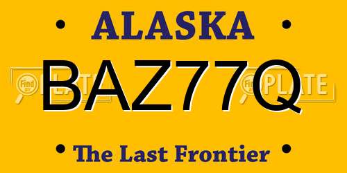 BAZ77Q Alaska License Plate
