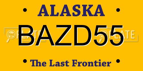 BAZD55 Alaska License Plate
