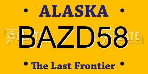 BAZD58 Alaska License Plate