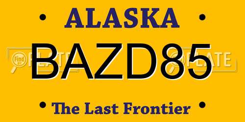 BAZD85 Alaska License Plate