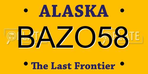 BAZO58 Alaska License Plate