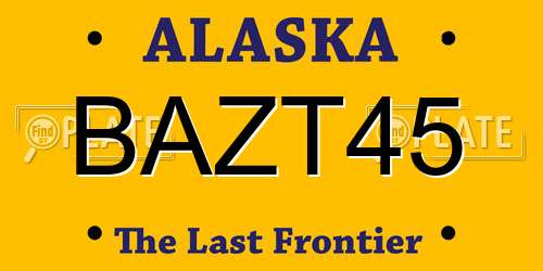 BAZT45 Alaska License Plate