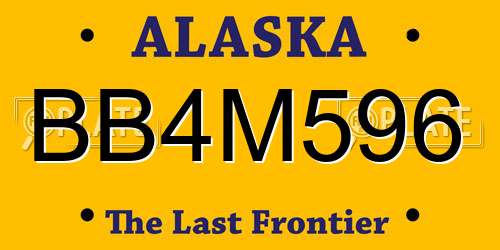 BB4M596 Alaska License Plate