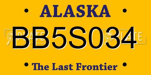 BB5S034 Alaska License Plate