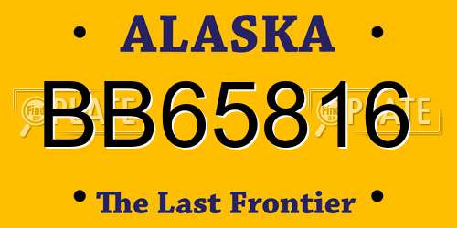 BB65816 Alaska License Plate