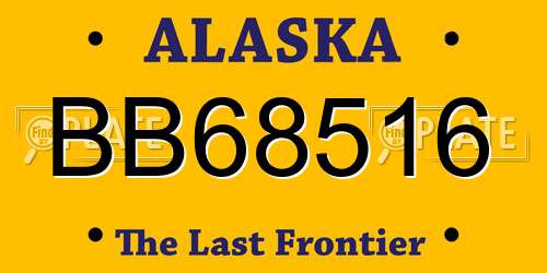 BB68516 Alaska License Plate