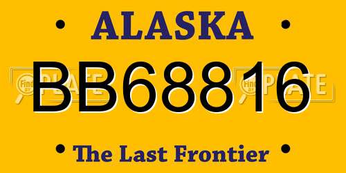 BB68816 Alaska License Plate