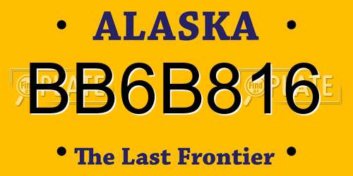 BB6B816 Alaska License Plate
