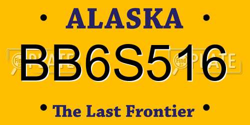 BB6S516 Alaska License Plate