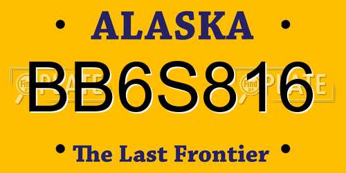 BB6S816 Alaska License Plate