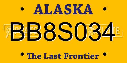 BB8S034 Alaska License Plate