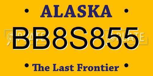 BB8S855 Alaska License Plate
