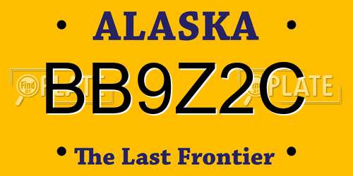 BB9Z2C Alaska License Plate
