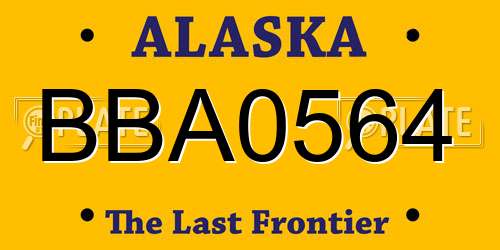 BBA0564 Alaska License Plate
