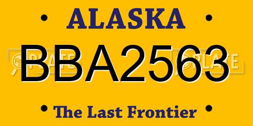BBA2563 Alaska License Plate