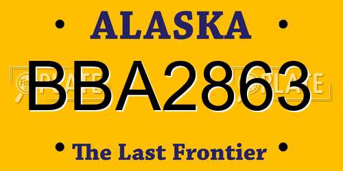 BBA2863 Alaska License Plate
