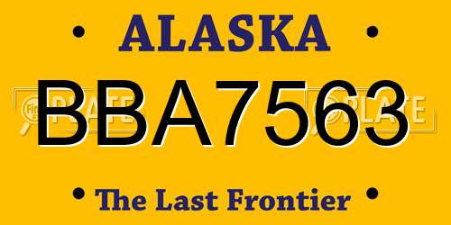 BBA7563 Alaska License Plate