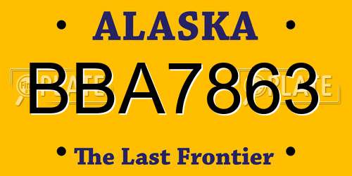 BBA7863 Alaska License Plate