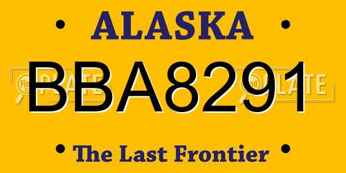 BBA8291 Alaska License Plate
