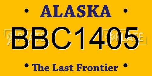 BBC1405 Alaska License Plate