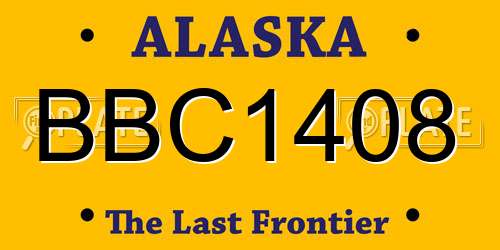 BBC1408 Alaska License Plate