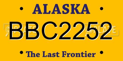 BBC2252 Alaska License Plate