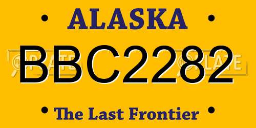 BBC2282 Alaska License Plate