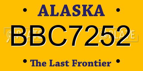 BBC7252 Alaska License Plate