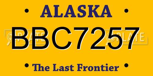 BBC7257 Alaska License Plate