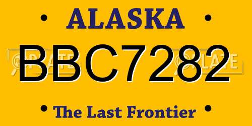 BBC7282 Alaska License Plate