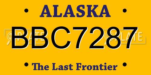 BBC7287 Alaska License Plate