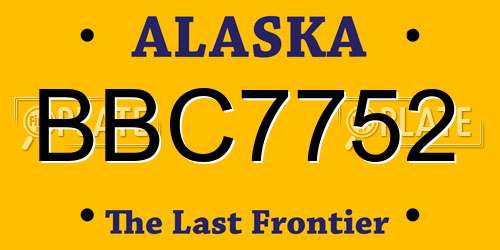 BBC7752 Alaska License Plate