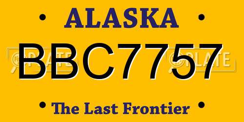 BBC7757 Alaska License Plate