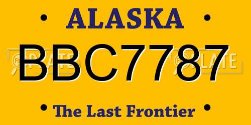 BBC7787 Alaska License Plate