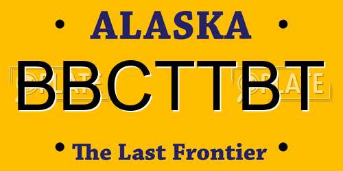 BBCTTBT Alaska License Plate