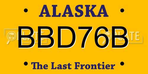BBD76B Alaska License Plate